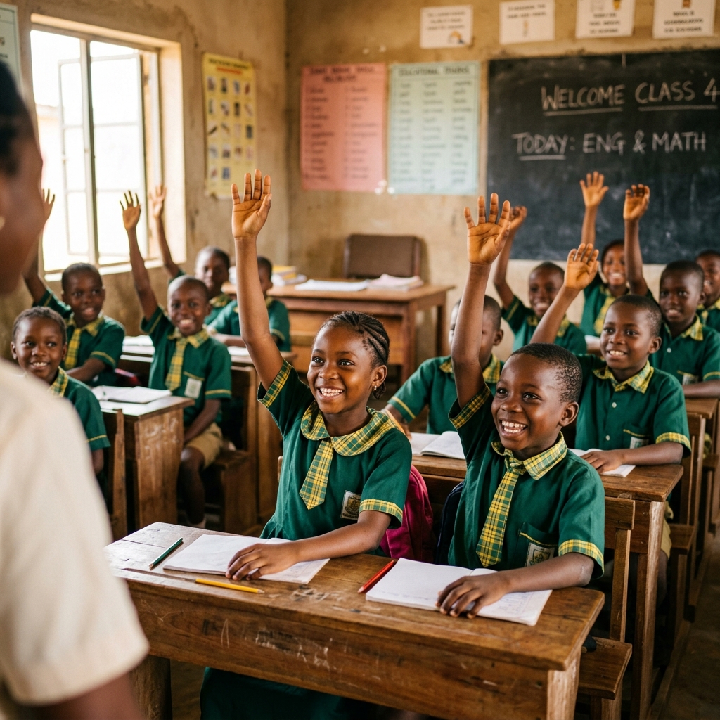 Children learning in school