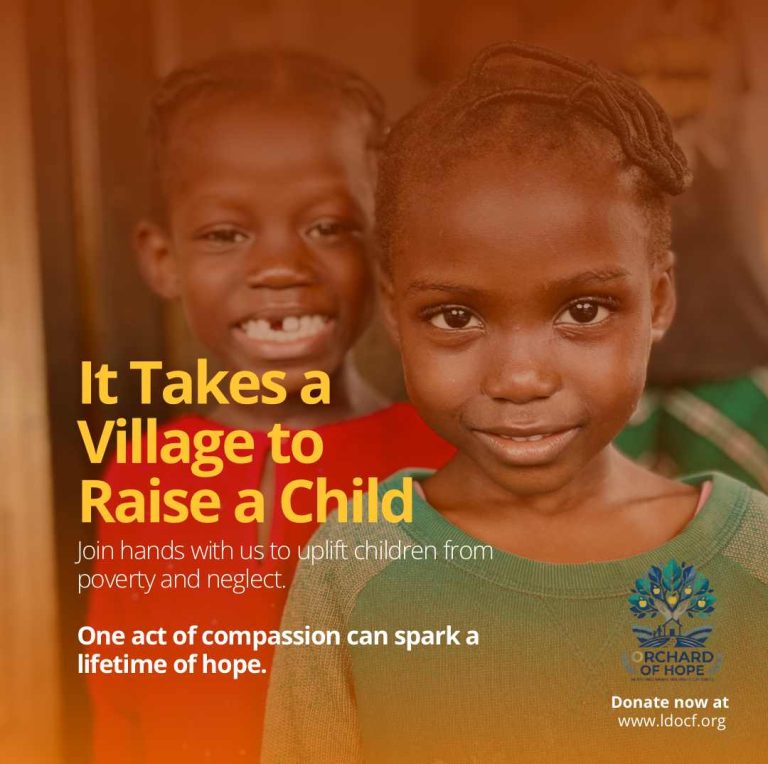 Orange Modern Charity Children's Social Media Post 33